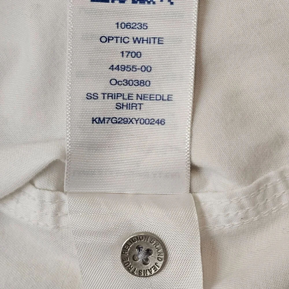 True Religion Short Sleeve Triple Needle Shirt L
